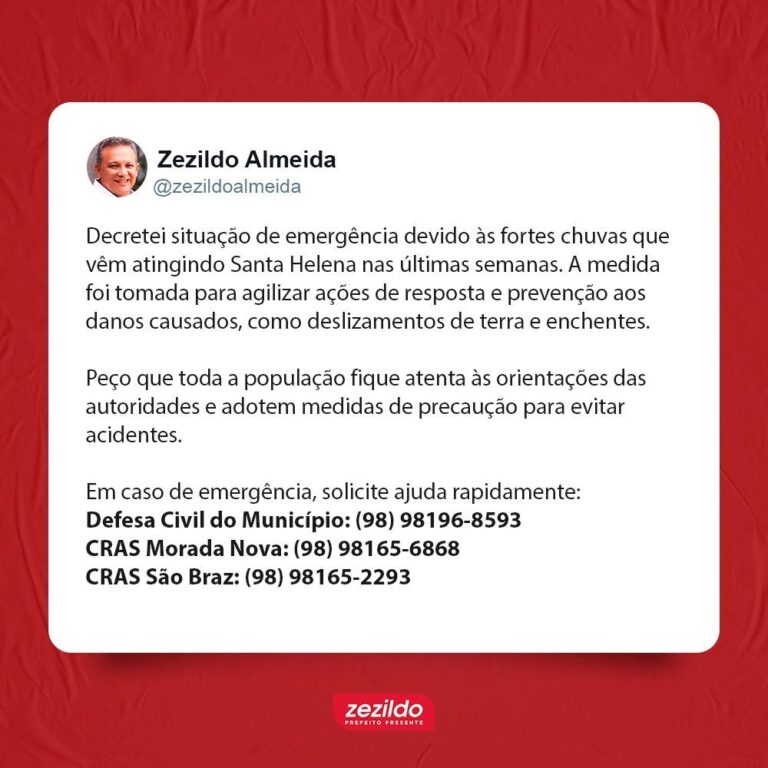 Leia mais sobre o artigo *Prefeitura de Santa Helena decreta Estado de emergência devido as fortes chuvas que causam o transbordamento do rio*