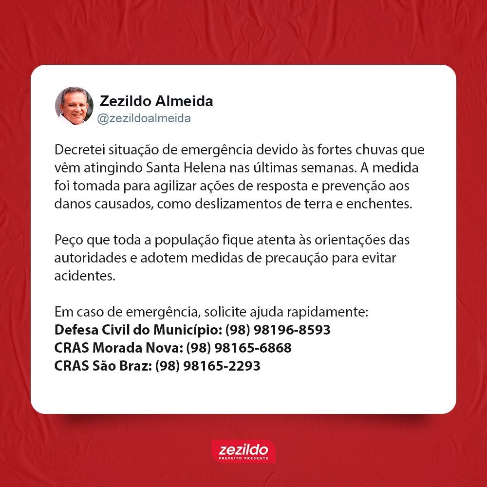 Leia mais sobre o artigo *Prefeitura de Santa Helena decreta Estado de emergência devido as fortes chuvas que causam o transbordamento do rio*