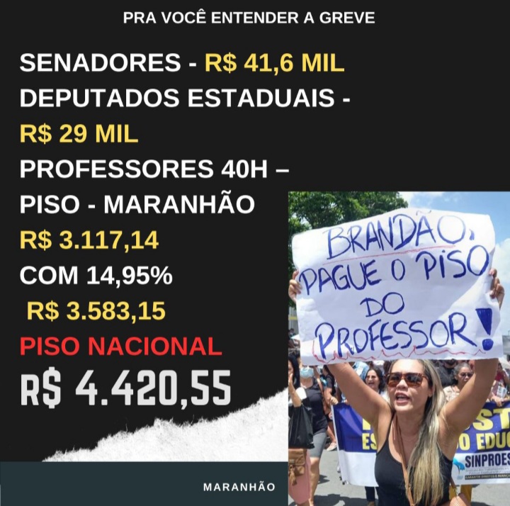 Leia mais sobre o artigo *GREVE GERAL! Professores do Estado do Maranhão continuam em Greve Geral por tempo indeterminado  pela implantação da Lei do Piso Salarial.*