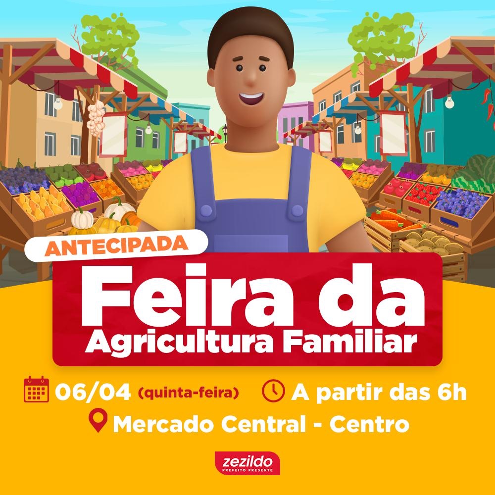 Leia mais sobre o artigo *Devido ao feriado da Semana Santa, a Feira da Agricultura Familiar será antecipada para a quinta-feira (06).* 😃👍  *Já se programe para aproveitar e adquirir frutas, verduras e legumes fresquinhos.* 🍉🍏  *Esperamos por vocês!* 😃  *#ZezildoAlmeida* *#SantaHelena*