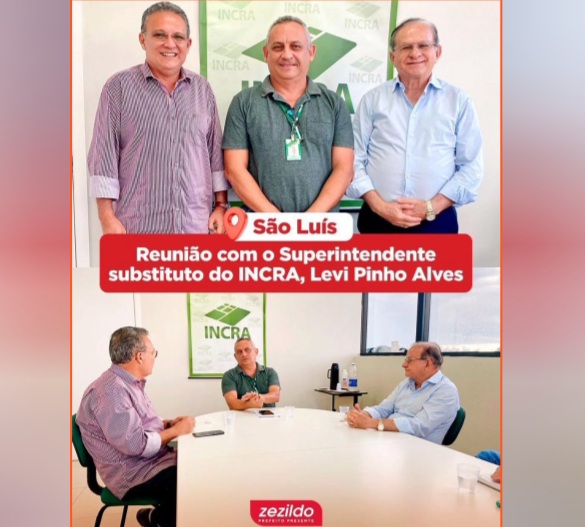 Leia mais sobre o artigo *Prefeito Zezildo Almeida segue com o propósito de cooperação entre Município e Estado para levar benefícios a Santa Helena-MA. Dessa vez acompanhado do Presidente do TCE João Jorge Pavão reuniu se com o Superintendente substituto do INCRA Levi Alves Pinho*