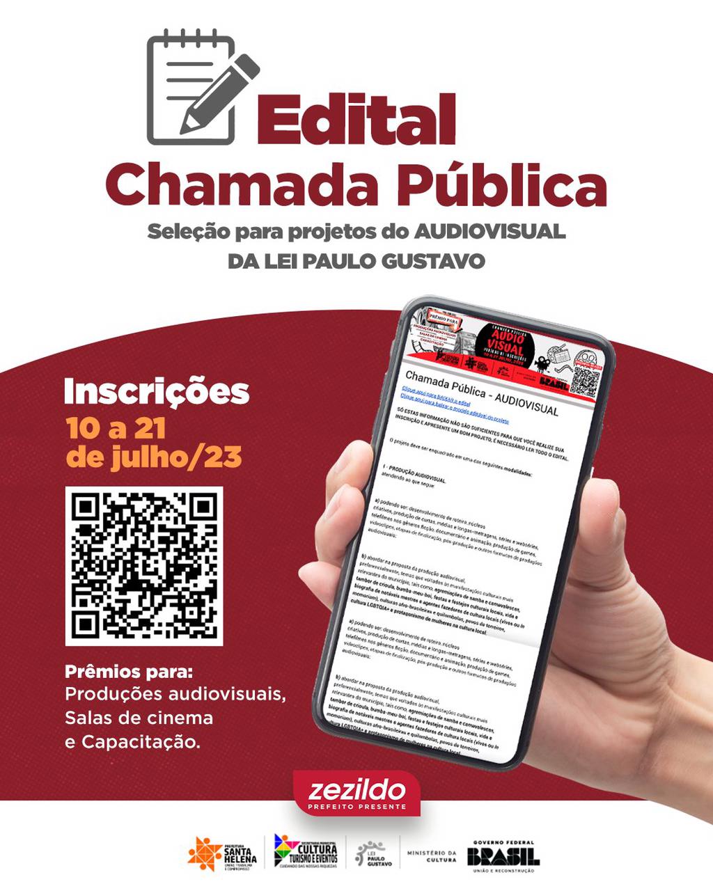 No momento, você está visualizando *Prefeitura de Santa Helena-MA, através da Secretaria de Cultura, publica chamada para as inscrições de Projetos Audiovisual da Lei Paulo Gustavo que encontra-se aberta até dia 21 de julho*