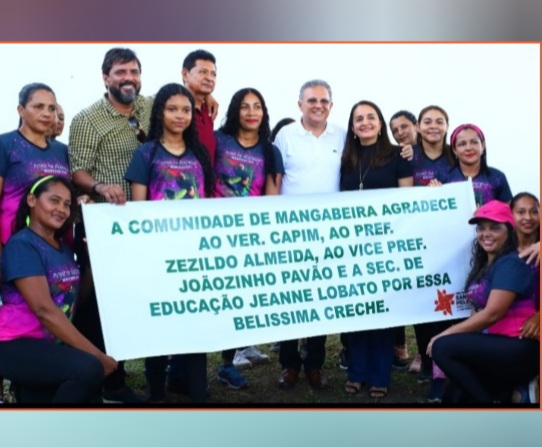 No momento, você está visualizando *A comunidade ainda em festa pela inauguração da creche Mamãe Lúcia Schiavinato no povoado da Mangabeira em Santa Helena-MA.*