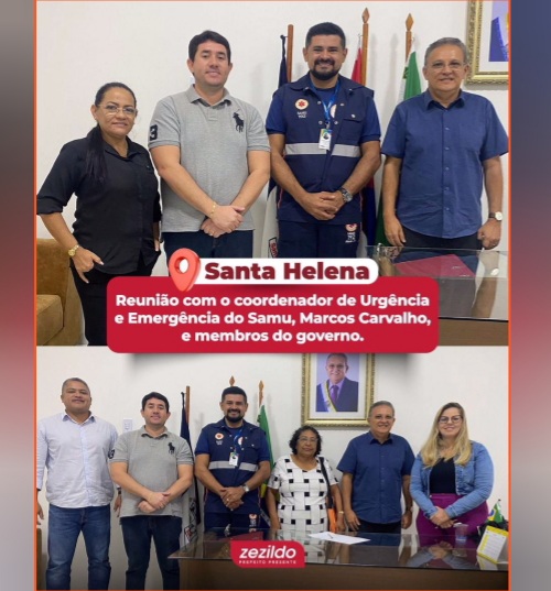 Leia mais sobre o artigo *Prefeito Zezildo Almeida recebeu no Gabinete da Prefeitura de Santa Helena-MA, o Secretário de Saúde  Fábio Silva e o Coordenador de Urgência e Emergência do SAMU  Marcos Carvalho para articular ações de saúde no município.*