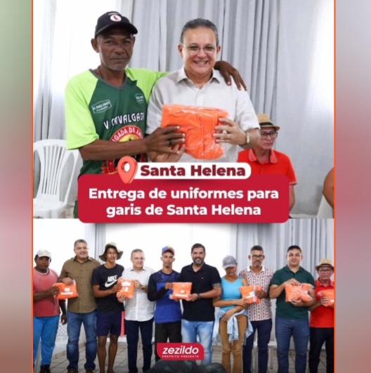 Leia mais sobre o artigo Acompanhado de vereadores e secretários, entregamos, no salão da prefeitura, uniformes para os garis do município.  O trabalho dos garis é de fundamental importância para a nossa cidade e o fardamento chega para auxiliar na identificação e conforto dos funcionários. 😀👏  A nossa gestão segue demonstrando cada dia mais o interesse pelo bem comum e respeito pela nossa gente!  #ZezildoAlmeida #SantaHelena