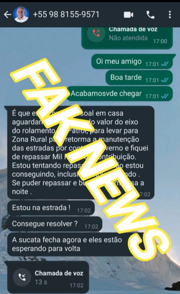 Leia mais sobre o artigo *Criminosos se passam pelo prefeito de Santa Helena, Zezildo Almeida, para aplicar golpes no WhatsApp*