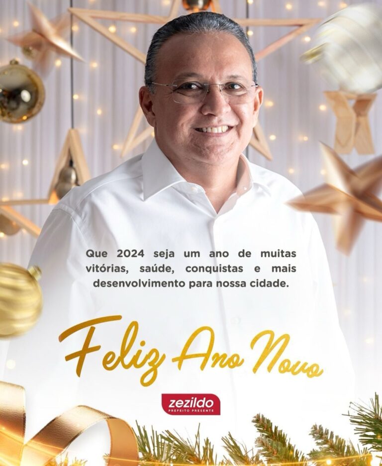 Leia mais sobre o artigo *Prefeito Zezildo Almeida envia mensagem de Fim de Ano aos helenenses*  Com muita gratidão por esse ano e por tudo que pudemos construir e realizar, peço a Deus para que 2024 seja um período próspero, repleto de paz, harmonia e saúde, nos permitindo prosseguir com nosso trabalho.  Desejo um Ano Novo pleno de felicidade a todos os helenenses. Que 2024 chegue com força total! 🎆👏  #ZezildoAlmeida  #SantaHelena #FelizAnoNovo