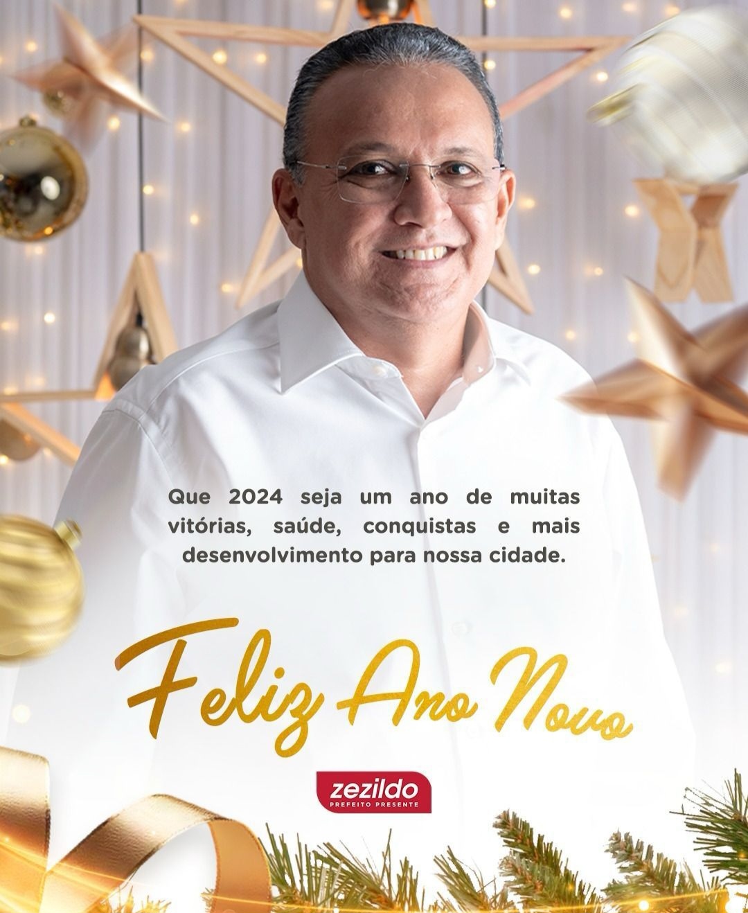 No momento, você está visualizando *Prefeito Zezildo Almeida envia mensagem de Fim de Ano aos helenenses*  Com muita gratidão por esse ano e por tudo que pudemos construir e realizar, peço a Deus para que 2024 seja um período próspero, repleto de paz, harmonia e saúde, nos permitindo prosseguir com nosso trabalho.  Desejo um Ano Novo pleno de felicidade a todos os helenenses. Que 2024 chegue com força total! 🎆👏  #ZezildoAlmeida  #SantaHelena #FelizAnoNovo