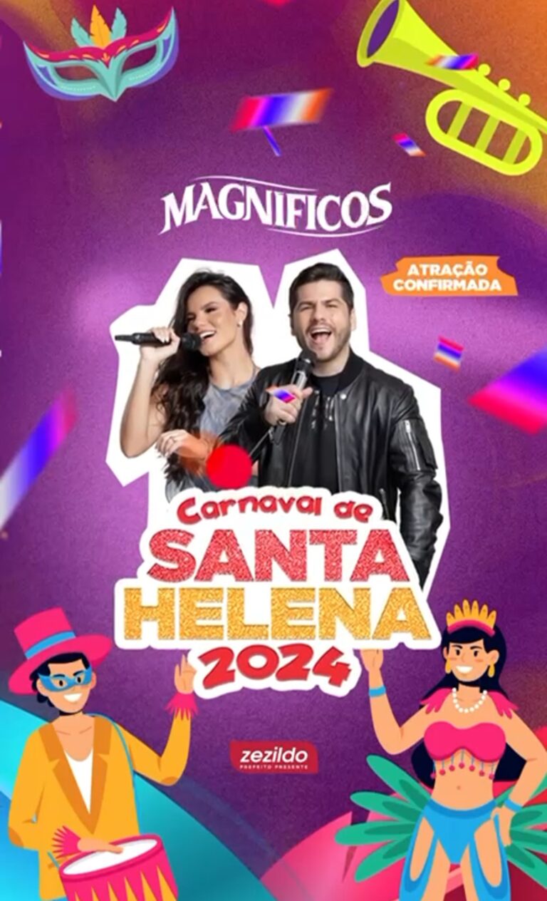 Leia mais sobre o artigo *Banda Magníficos estará presente na maior Festa de Momo da Baixada, venha! participe! traga a família. Santa Helena-MA Carnaval 2024*🎭🤴🏽🫅🏻