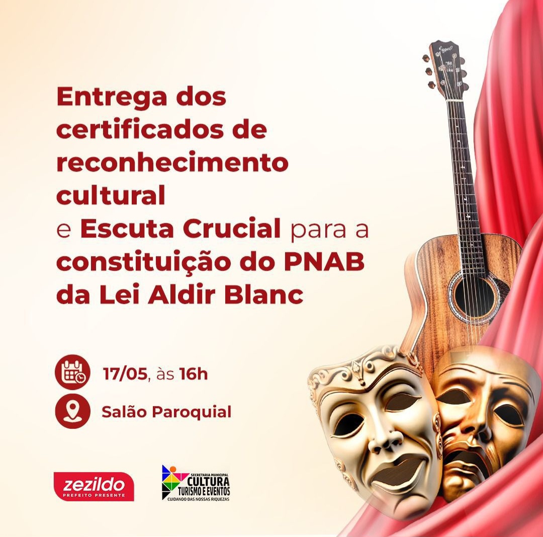 No momento, você está visualizando *Prefeitura de Santa Helena-MA, através da Secretaria da Cultura, convida a todos os Fazedores de Cultura, para participar da entrega de Certificados de Reconhecimento Cultural dia 17/05 às 16h no Salão Paroquial*