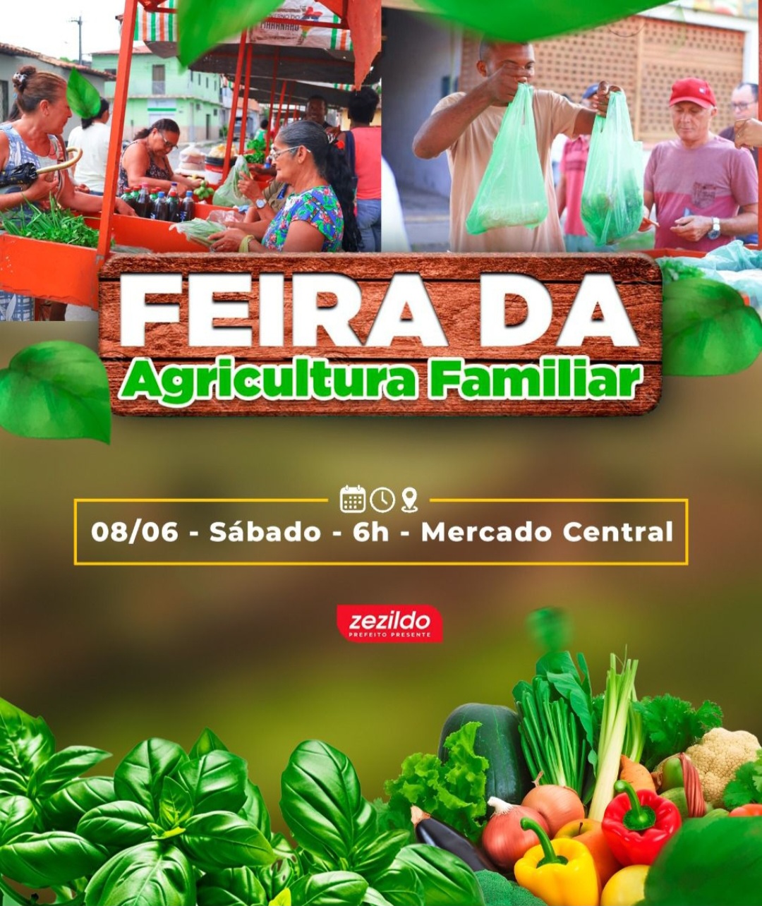 No momento, você está visualizando Este final de semana ocorrerá na cidade, mais uma Feirinha do Agricultor Helenense! 🍇🍓🥭  Será no Sábado (08), no Mercado Central, a partir das 6h, com os produtos da Agricultura Familiar   Tudo bem fresquinho e saboroso, só esperando você  chegar. Participe e prestigie nossos produtores. 🫱🏻‍🫲🏼  #ZezildoAlmeida #SantaHelena #Feirinha