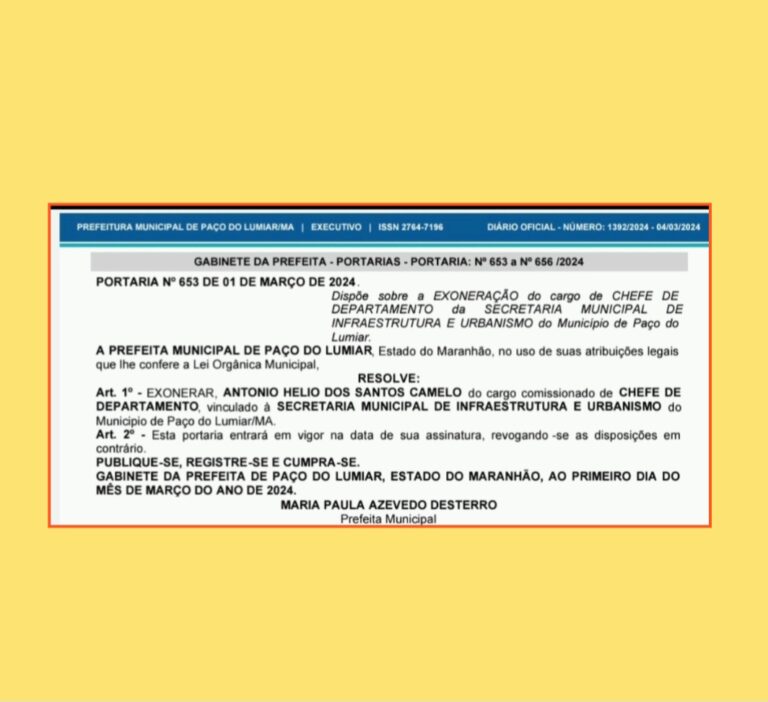 Leia mais sobre o artigo *Atirando errado para todos os lados, “água mole em pedra dura, tanto bate até que fura” HÉLIO CAMELO É TAMBÉM DISPENSADO DA PREFEITURA DE PAÇO DO LUMIAR*