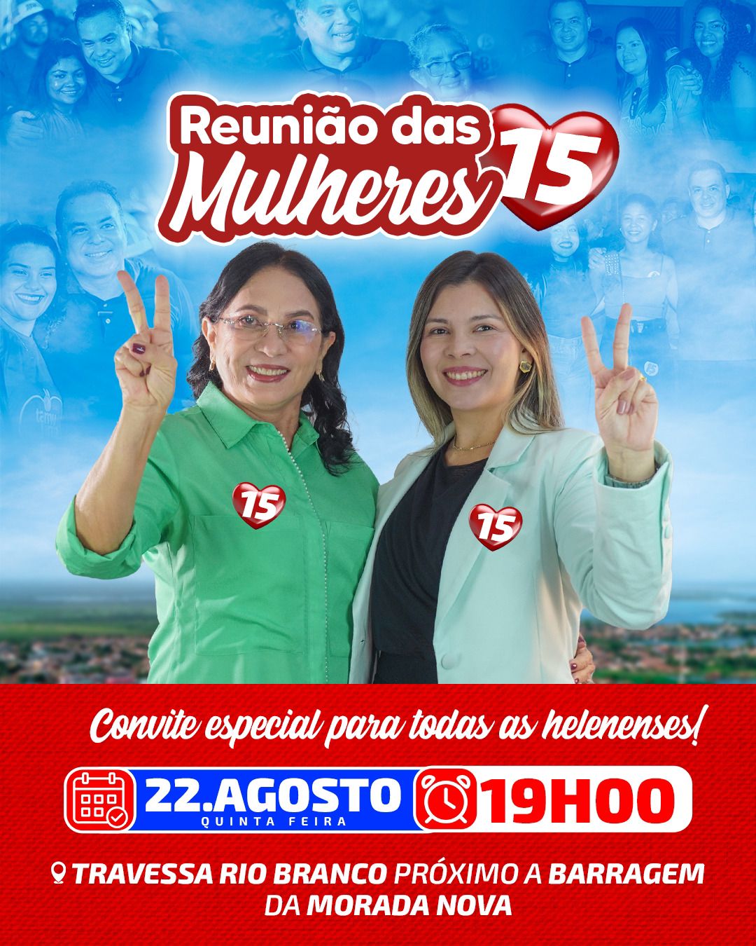 No momento, você está visualizando *_CONVITE:_* *As Senhoras Helena Pavão, Flaviana Pavão, Waldilene Borralho e Josy Dias convidam todas as mulheres helenenses para o grande encontro dia 22 onde será debatido projetos específicos para as mulheres, a presença de todas é importante, compareçam!*