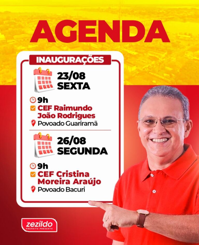 Leia mais sobre o artigo Neste fim de semana, o Prefeito Zezildo visitará os povoados Guariramã e Bacuri para a inauguração de duas escolas  As obras, são bastantes aguardadas pelas comunidades.  Será um momento especial para celebrarmos juntos essa importante conquista para as comunidades escolar.  Contamos com a presença de todos vocês!