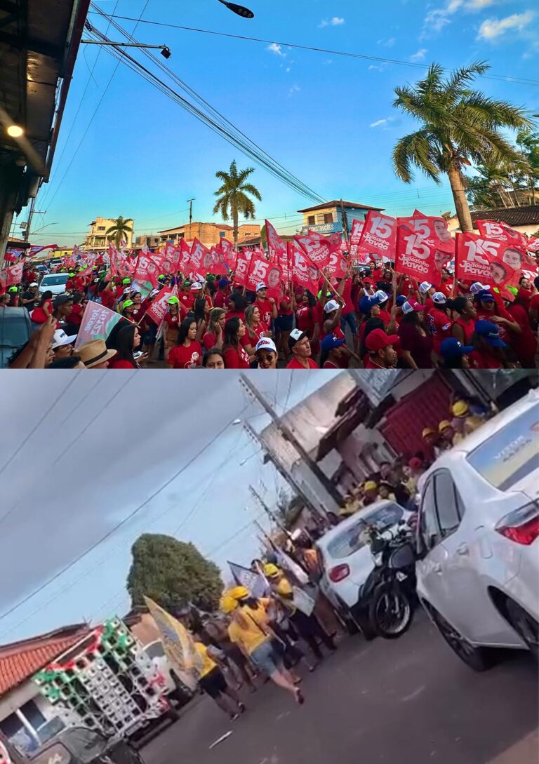 Leia mais sobre o artigo Candidato de Touro Weba, “Josenaldo”, passa vexame após fracasso em tentativa de passeata. Enquanto isso, Zezildo Almeida, Helena Pavão, Jurandi Mendonça e Joãozinho Pavão transformam a cidade em um Mar Vermelho que invade as ruas de Santa Helena-MA.