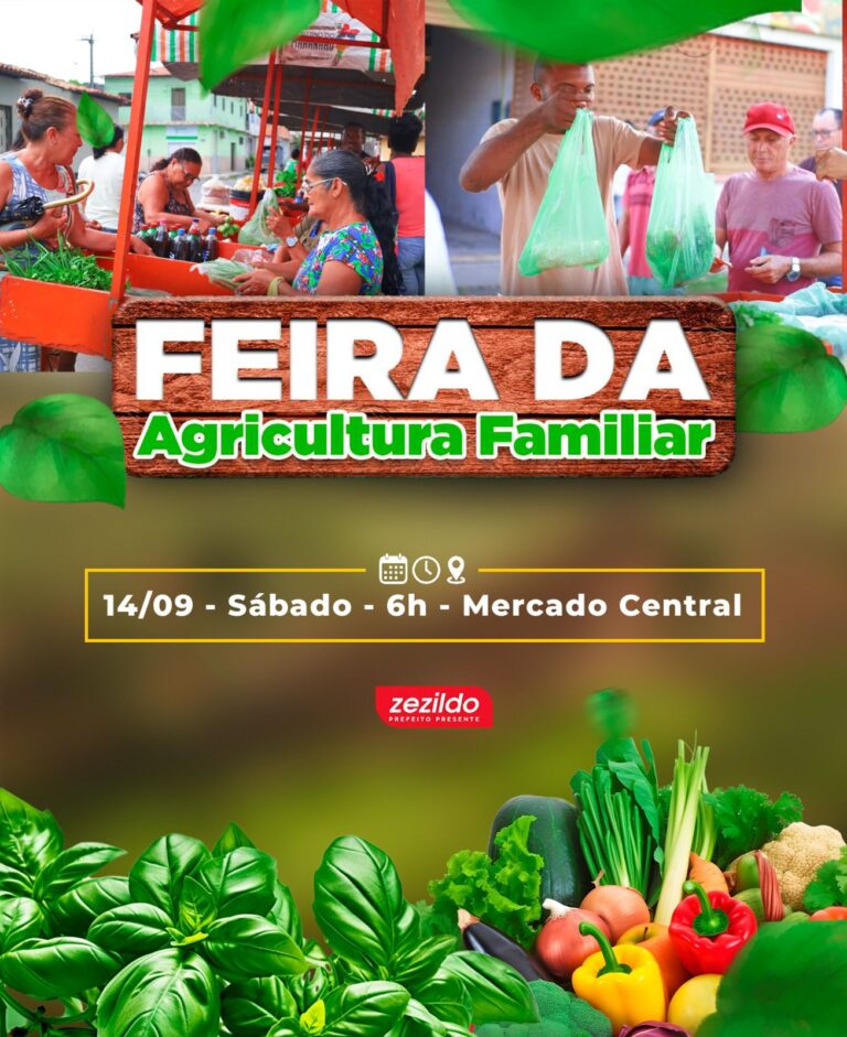 Leia mais sobre o artigo *Venha mais uma vez prestigiar a Feirinha da Agricultura Familiar*   *Dia 14/09 sábado a partir das 6h no Mercado Central*  *Produtos de qualidade com procedência aprovada.*  *Incentive os produtores locais, Participe!*