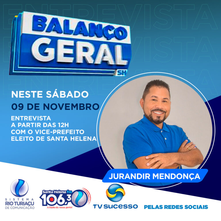 Leia mais sobre o artigo *Atenção! Santa Helena! É Amanhã.*  *O vice-prefeito eleito para o pleito 2025/2028 Jurandi Mendonça dará uma entrevista amanhã, sábado, à partir das 12h no programa BALANÇO GERAL. Entre as pautas da conversa a avalanche de 10.231 votos sobre o segundo candidato, foi muita taca e o choro é livre. Fiquem atentos, participem!*