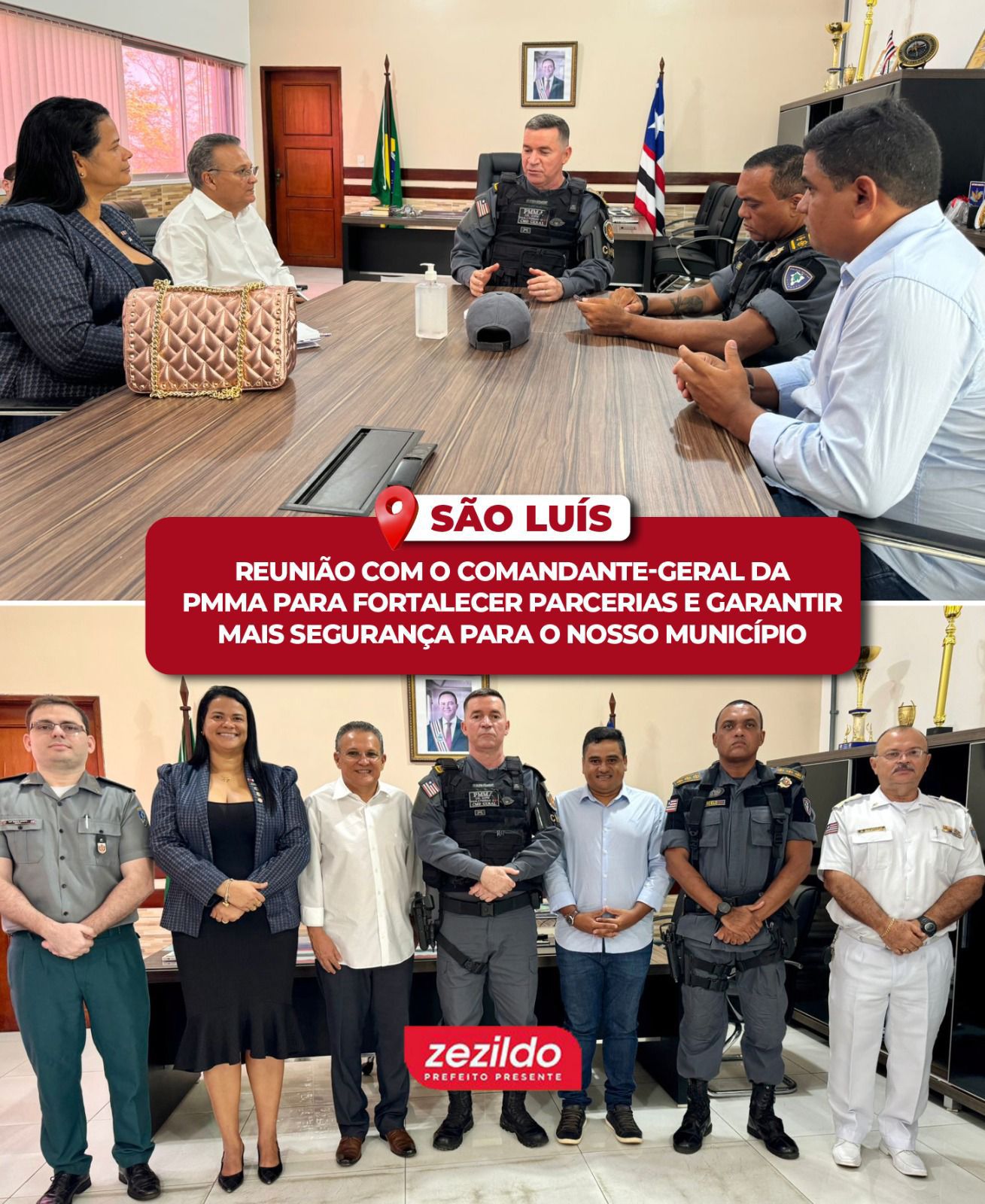 Leia mais sobre o artigo *Prefeito Zezildo Almeida e o Vereador eleito Daniel Sampaio, fizeram-se presentes em reunião com o Comando Geral da PMMA, Coronel Paulo Fernando, para discutirem projetos importantes para o Município. Acompanhe os detalhes na matéria do blog.*