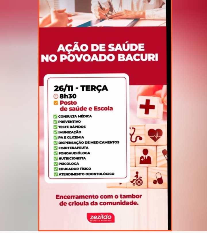 Leia mais sobre o artigo *Prefeitura de Santa Helena, na Gestão Zezildo Almeida, através da Secretaria de Saúde, disponibiliza uma série de serviços no Povoado Bacuri. Mais detalhes na matéria do blog.*