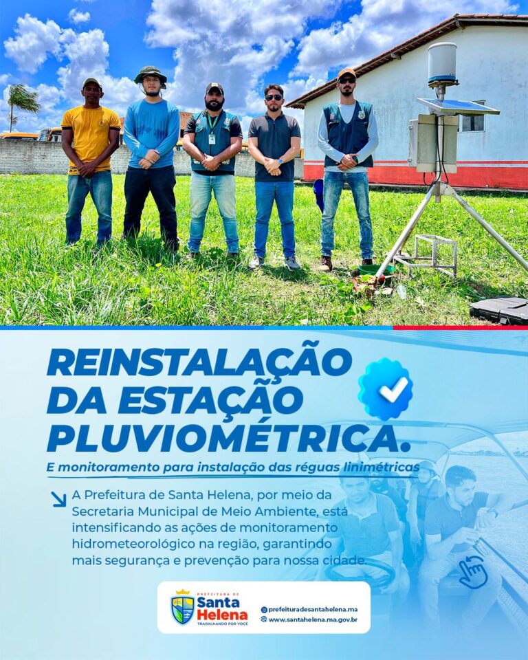 Leia mais sobre o artigo *Secretaria Municipal de Meio Ambiente de Santa Helena-MA, da continuidade às ações e instala réguas linimétricas para monitoramento pluviométrico garantindo segurança a população contra eventos climáticos adversos.*