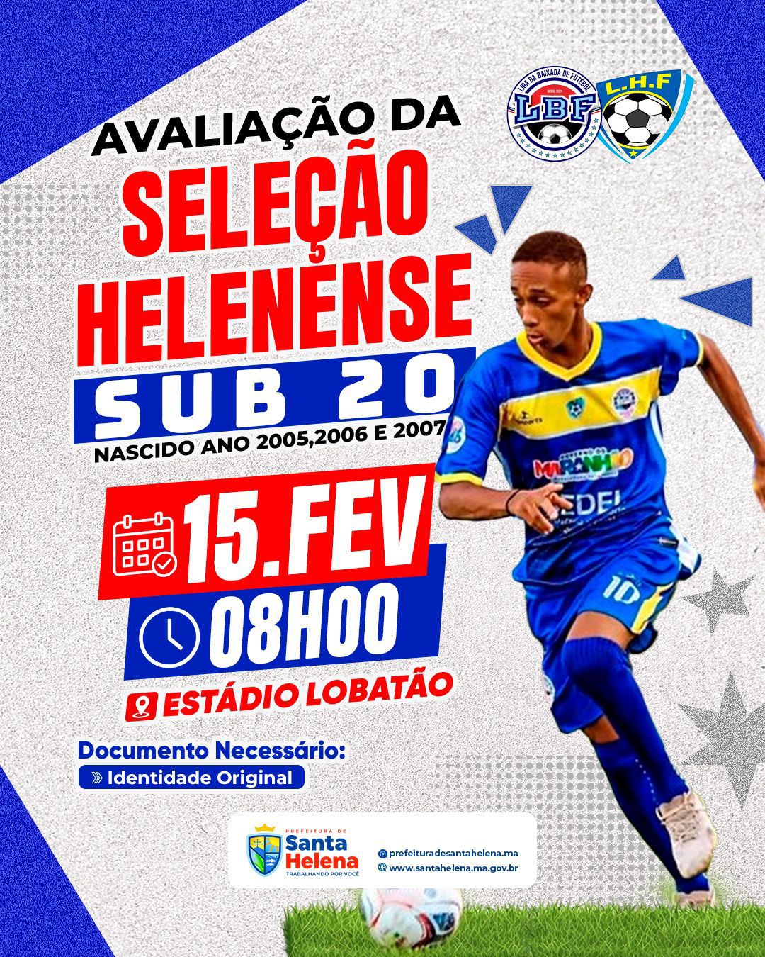 No momento, você está visualizando *Atletas Helenenses, Chegou o grande dia. A Prefeitura, através da Secretaria de Esportes, convoca os jovens craques do nosso futebol à comparecerem a peneira para compor a Seleção Helenense Sub-20. Não fique de fora se nasceu em 2005, 2006 e 2007. Acompanhe os detalhes na matéria*