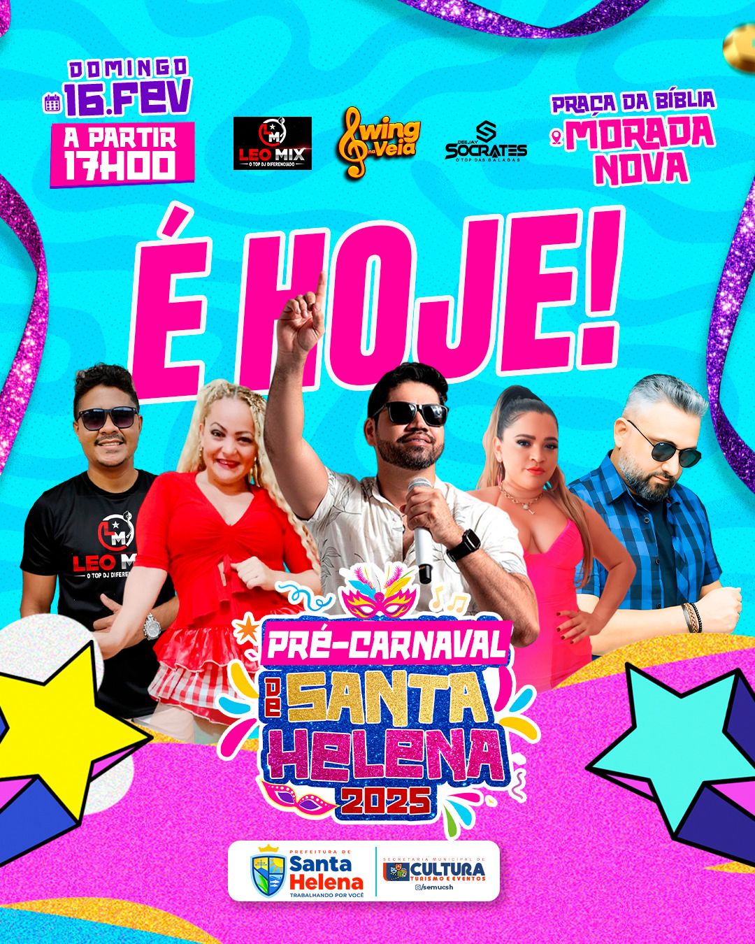 No momento, você está visualizando *É hoje! na Praça da Bíblia no Bairro da Morada Nova o início da grande festa com:* *- Banda Swing na Veia, – DJ Sócrates, DJ Léo Mix e várias atrações locais no pré-carnaval de SantaHelena-MA.*