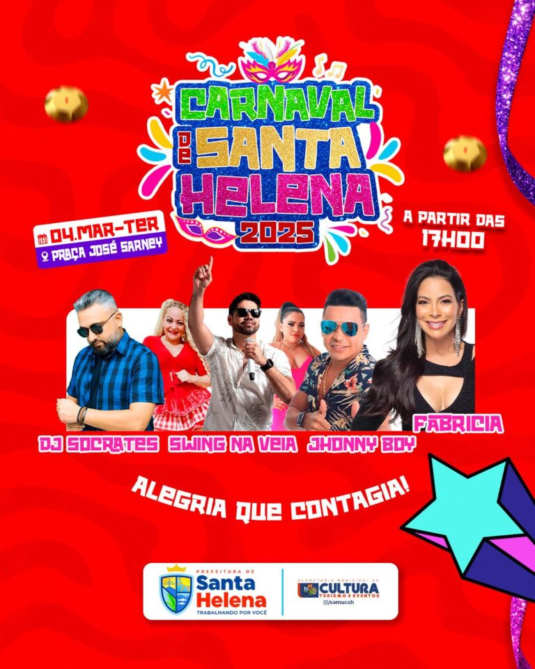 Leia mais sobre o artigo *Santa Helena-MA, o melhor Carnaval da Baixada é só Folia. Serão cinco dias de festa com muita segurança e alegria. Vem com a gente!*🎭💃🏽