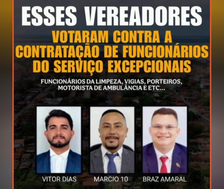 No momento, você está visualizando *Em SantaHelena: Vereadores da oposição Braz Amaral, Márcio 10 e Victor  votam contra o projeto que leva benefícios a população.*