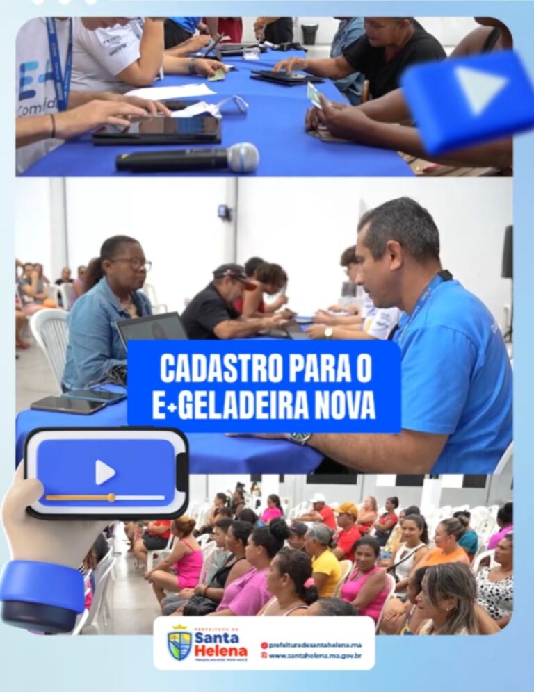 Leia mais sobre o artigo *GELADEIRA NOVA!*🍀   *O cadastro da Equatorial para sorteio de Geladeira as famílias helenenses encerra hoje.* *A previsão da entrega aos contemplados será dia 28/02*  *Prefeitura de Santa Helena-MA, trabalhando por você.*