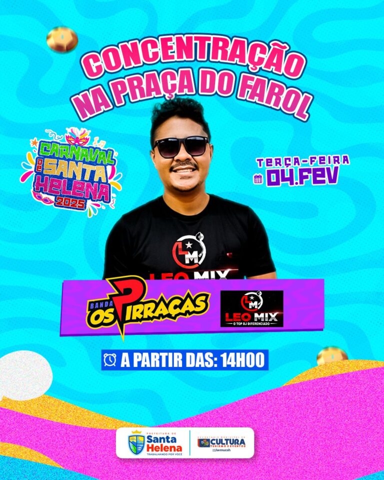 Leia mais sobre o artigo 💃🏽 *HOJE! Concentração na Praça do Farol às 14h. Venha! Traga a família e amigos pra completar a alegria de Momo.* 🎭