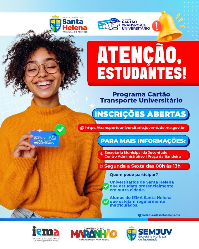 Leia mais sobre o artigo *ATENÇÃO Universitários helenenses. O Cartão Transporte Universitário está com inscrições abertas, mais informações na Secretaria Municipal da Juventude.*