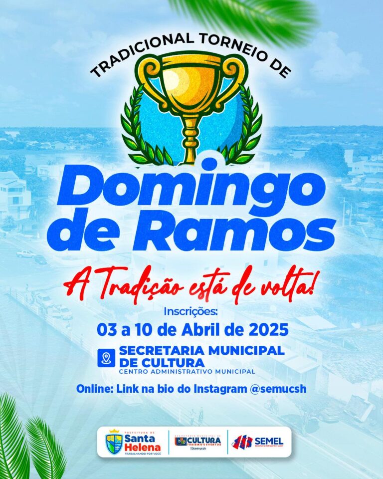 Leia mais sobre o artigo *Prefeito Joãozinho Pavão resgata a tradicional festividade de Domingos de Ramos. São varias modalidades esportivas e inúmeras premiações. Inscrições de 03 a 10 de abril na Secretaria de Cultura. Participe!*