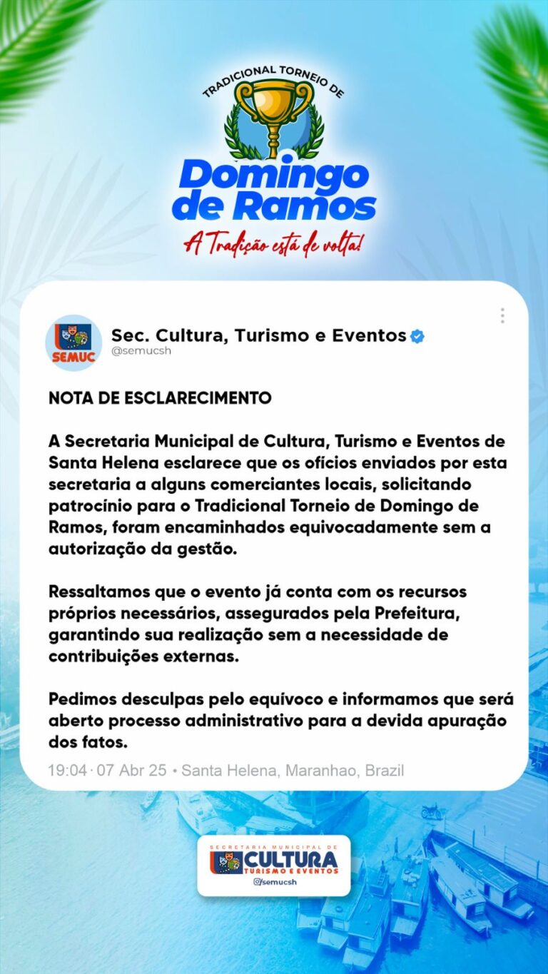 Leia mais sobre o artigo *JOGO SUJO: Desesperada, oposição helenense tenta difamar a imagem do Prefeito Joãozinho, por via da Secretaria de Cultura que vem se destacando positivamente em todas as instâncias municipais.*
