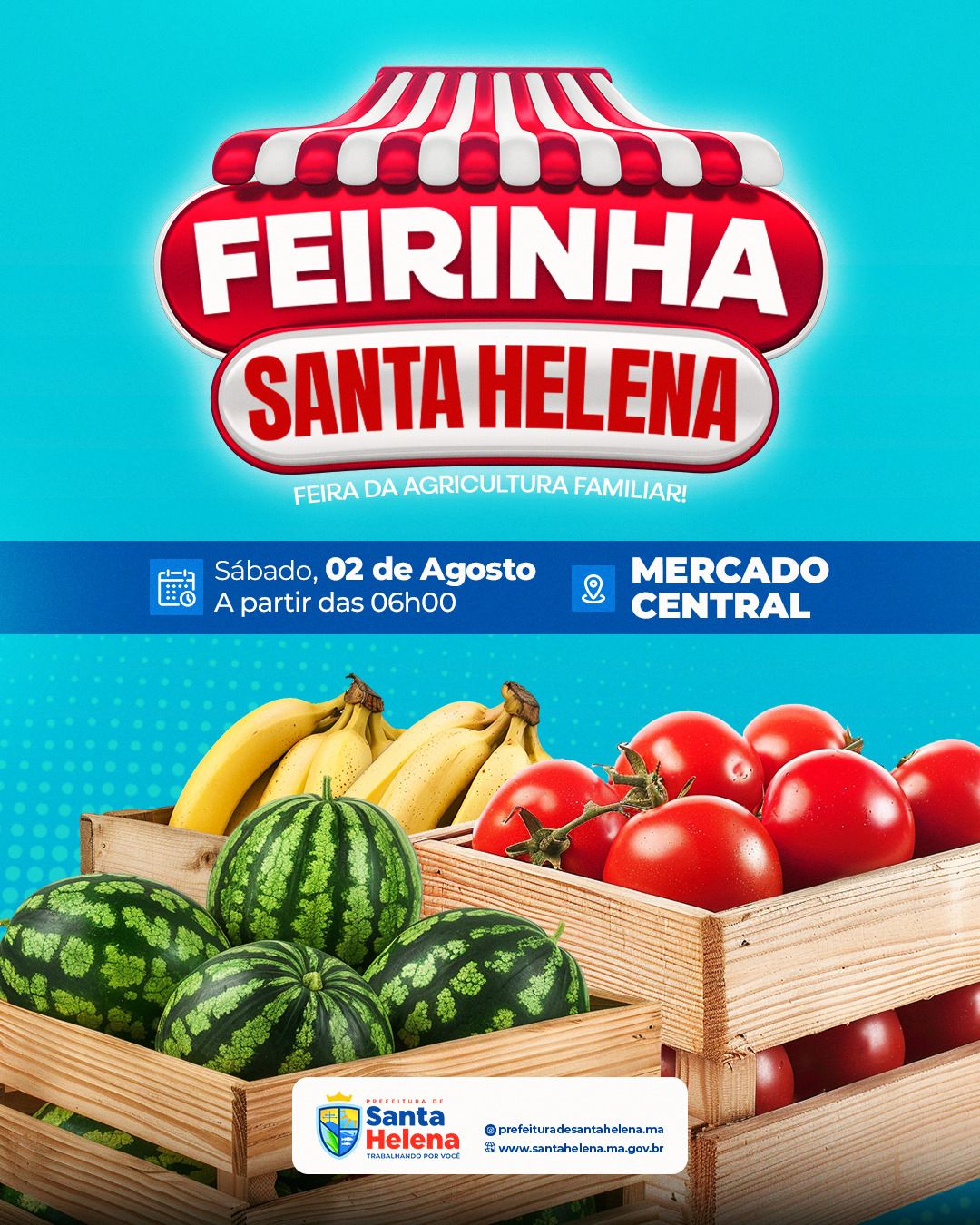 No momento, você está visualizando *Mais uma Feirinha da Agricultura Familiar chegando com produtos de primeiríssima qualidade. Será sábado dia 02 a partir das 6h no Mercado Central, te esperamos lá!*🍉🍌🍋🥥🥒🌶️🌽