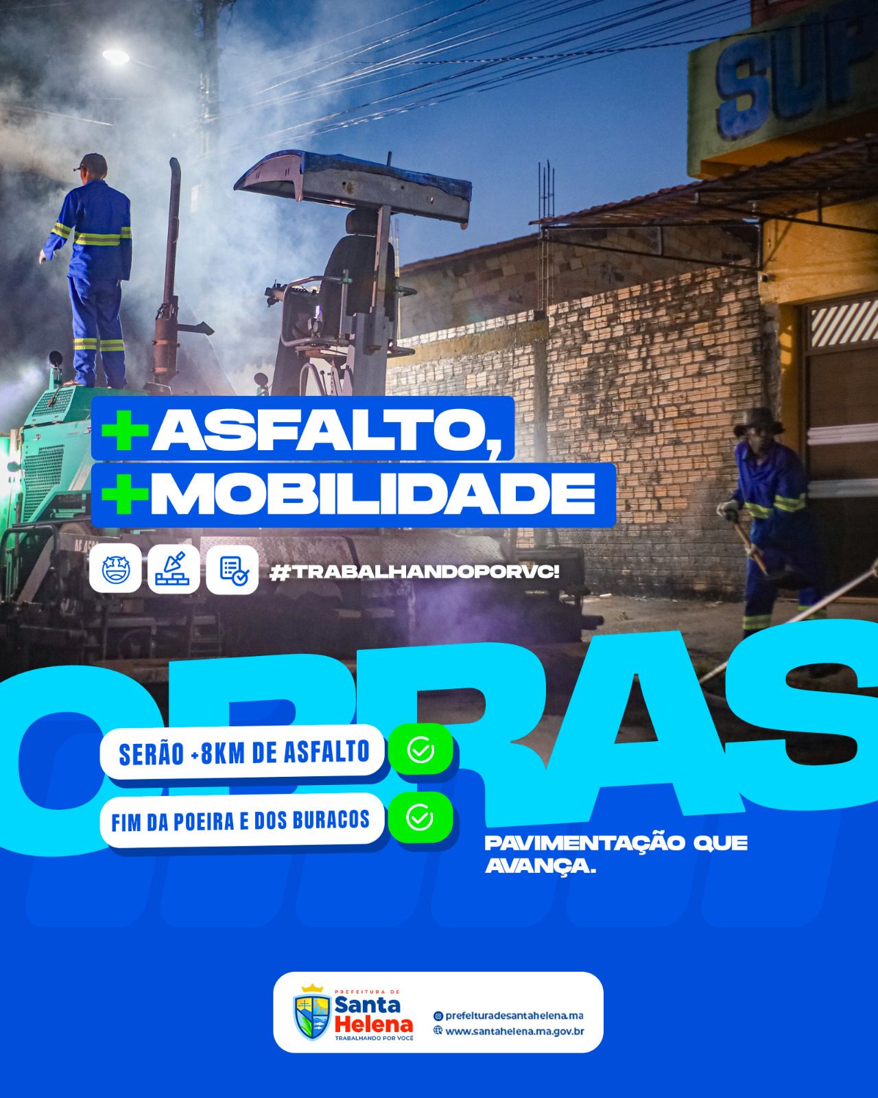 Leia mais sobre o artigo *Prefeitura de Santa Helena segue a trilha do desenvolvimento revitalizando ruas e trechos do município e já é considerada a maior pavimentação  asfáltica da história da cidade.*