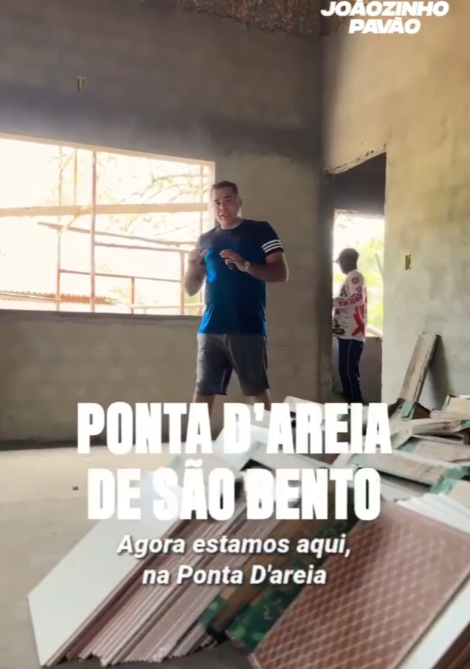 Leia mais sobre o artigo *Com quase 90% de obra concluída, Prefeito Joãozinho Pavão e comitiva, visitam Escola em Ponta D’Areia de São Bento que será entregue em breve.*