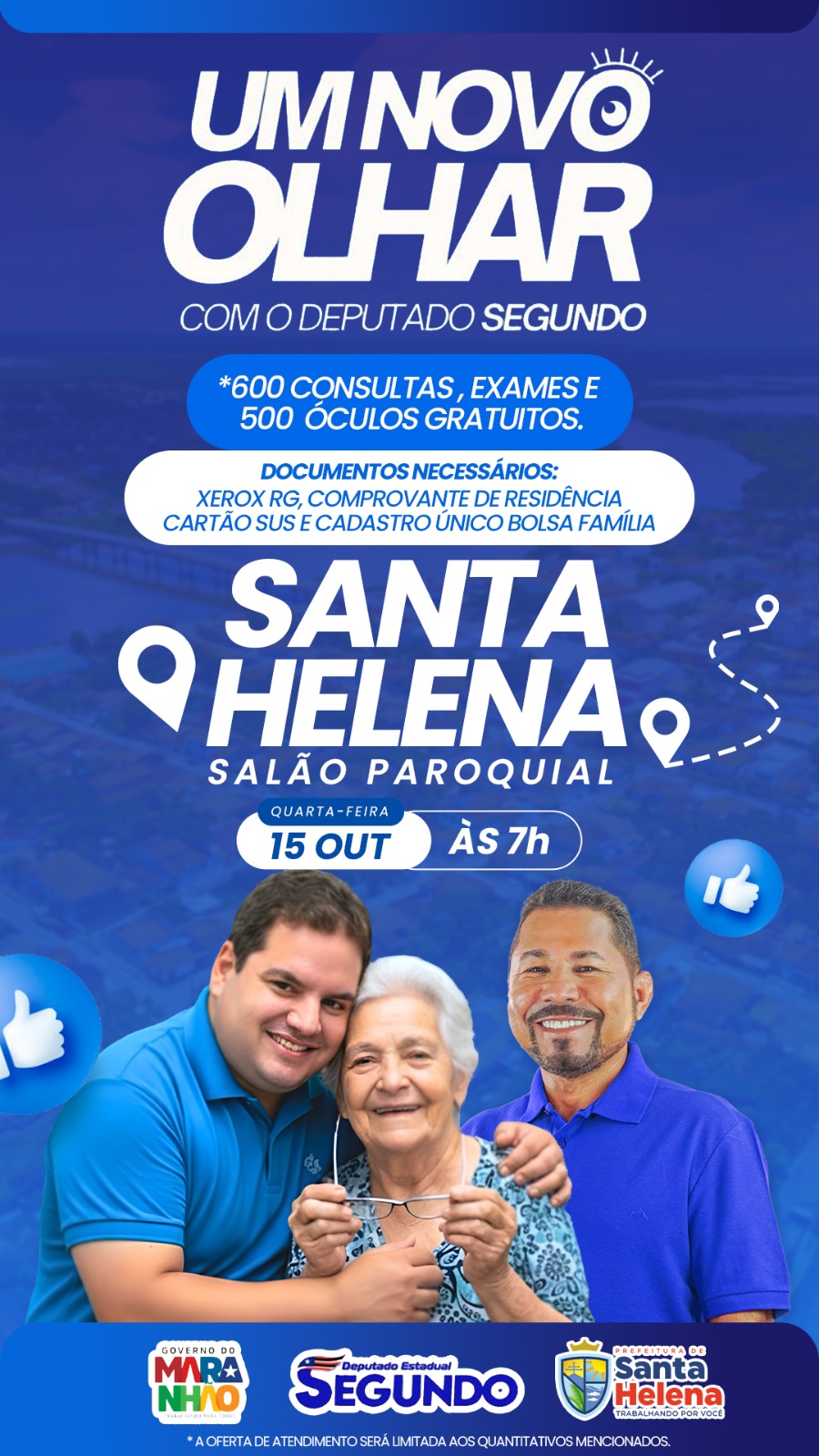 No momento, você está visualizando *Deputado Segundo realiza mutirão oftalmológico em Santa Helena a pedido do vice-prefeito Jurandi Mendonça*