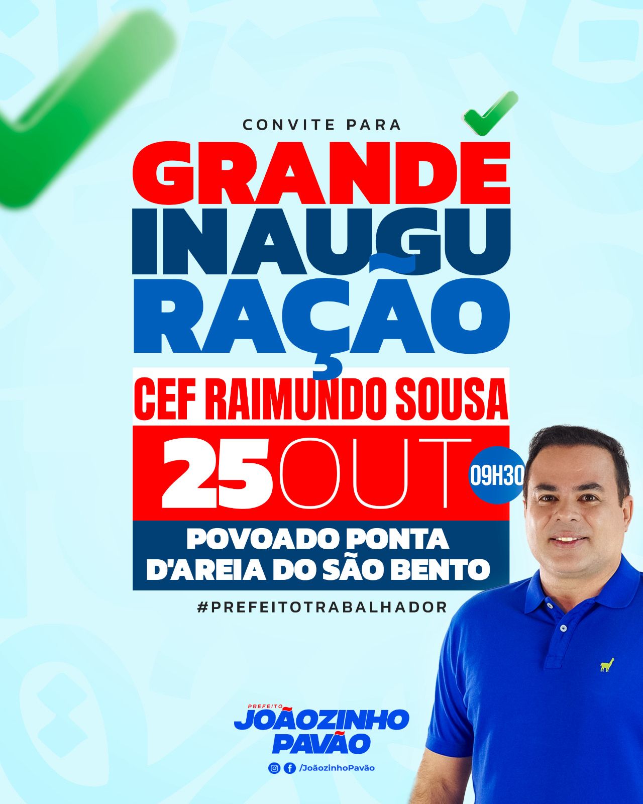 No momento, você está visualizando 📚✨ *Educação que transforma!*  *O Prefeito Joãozinho Pavão entrega mais uma escola nova e moderna: C.E.F. Raimundo Sousa, no povoado Ponta D’Areia do São Bento!* 🏫💙