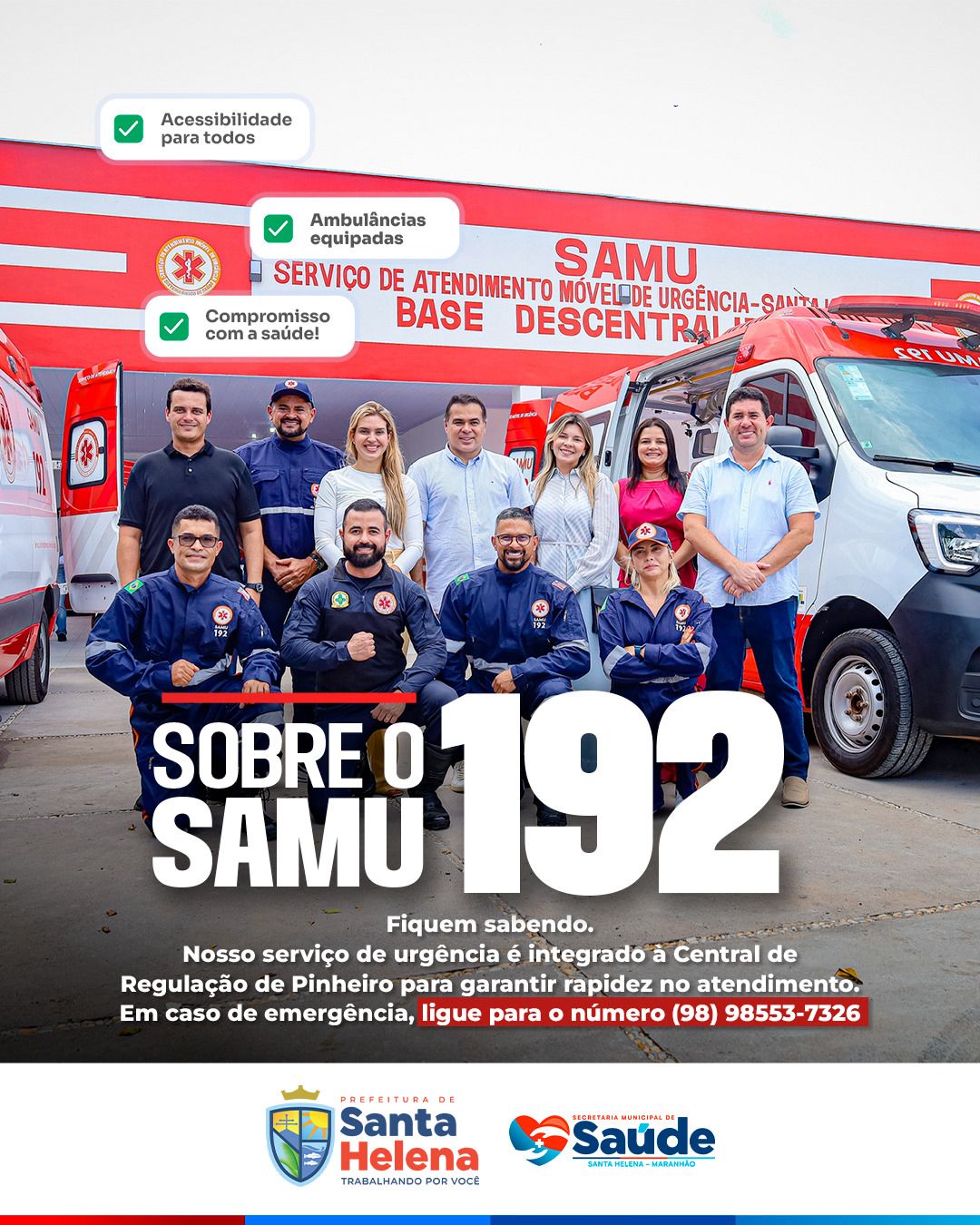 No momento, você está visualizando 🚨 *ATENÇÃO, MINHA GENTE!* 🚨 *O SAMU 192 de Santa Helena agora tá junto com a Central de Regulação de Pinheiro pra dar resposta mais rápida nas emergências* 🏥💪  👉 *Precisou de ajuda?* 📞 *Liga na hora pro (98) 98553-7326*