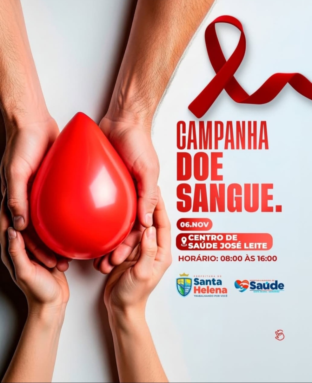 No momento, você está visualizando 🩸 *DOE SANGUE, DOE VIDA!* ❤️ *A Prefeitura de Santa Helena-MA, em parceria com o Hemocentro de Pinheiro, realiza nesta quinta-feira, 6 de novembro, a Campanha de Doação de Sangue!*