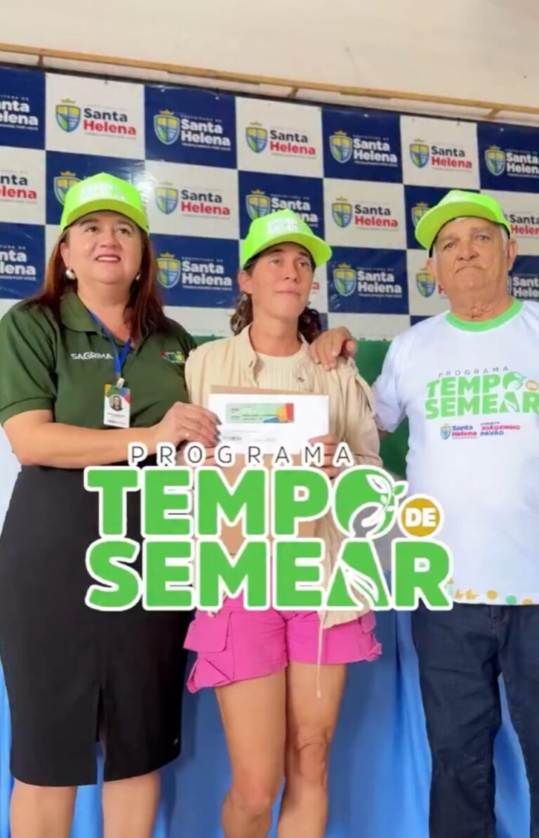 Leia mais sobre o artigo *A Prefeitura de Santa Helena, em parceria com o Governo do Estado, entregou os cartões do Programa Tempo de Semear, garantindo R$ 2.000 aos produtores rurais. O benefício fortalece a agricultura familiar, movimenta o comércio local e melhora a renda das famílias do campo.*  *“Quando o justo governa, o povo se alegra.”* *Provérbios 29:2*