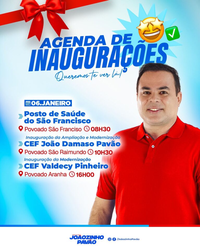 Leia mais sobre o artigo 🏗️ *O trabalho não para em Santa Helena!* *O prefeito Joãozinho Pavão começa o ano com força total e, já na primeira semana de janeiro, entrega novas obras nas áreas de saúde e educação, reforçando o compromisso com a população.*  💙 *É trabalho e progresso desde o primeiro dia do ano.*