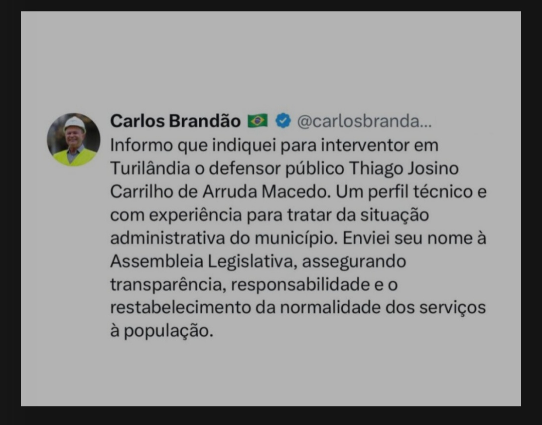 No momento, você está visualizando *Governador indica defensor público como interventor em Turilândia*