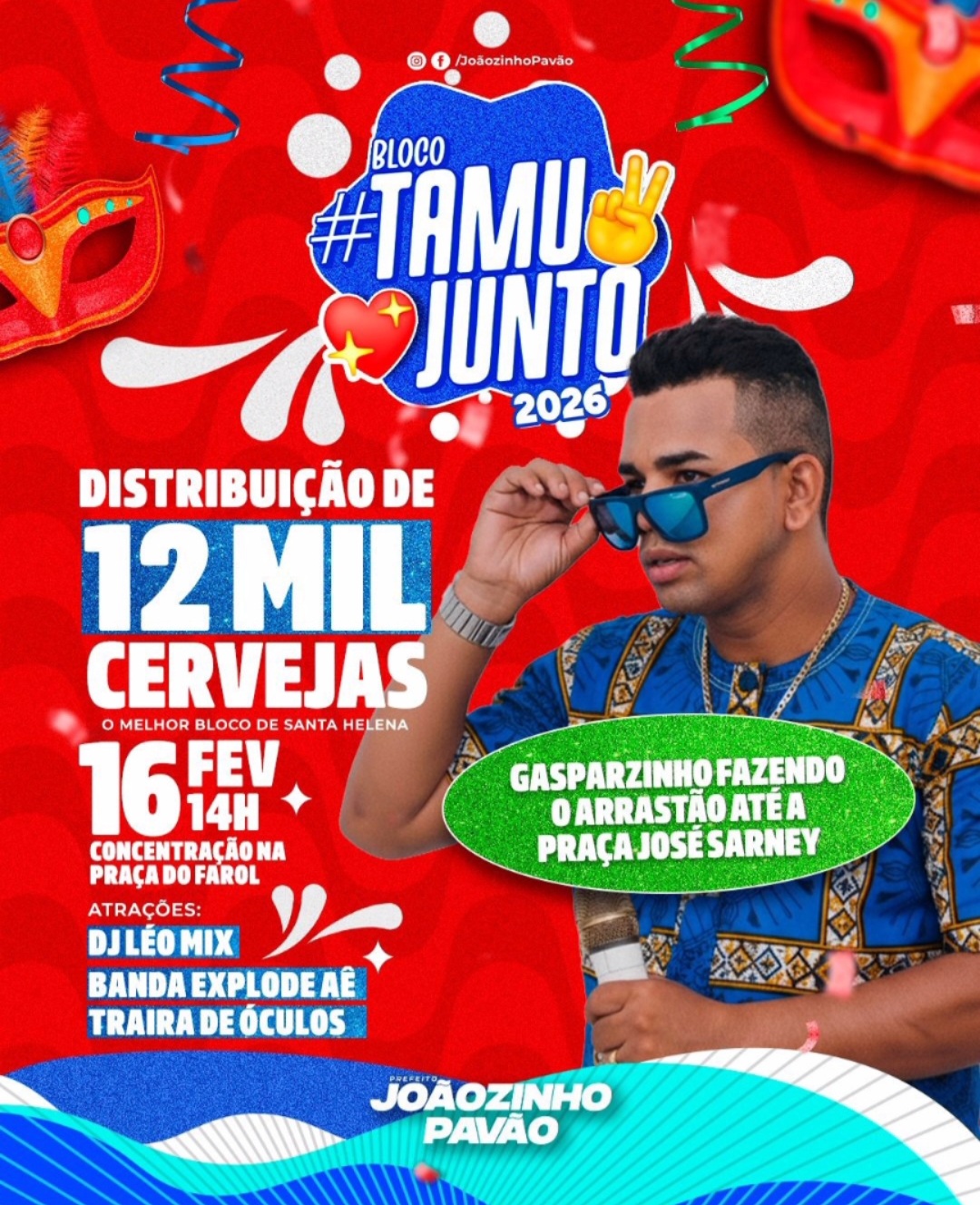 No momento, você está visualizando *É HOJE! O BLOCO TAMUJUNTO ESTÁ DE VOLTA!* 🔥🍻🎭  ✨ *O Bloco Tamujunto é hoje um dos maiores símbolos do Carnaval de Santa Helena, reunindo multidões e fortalecendo a cultura popular, com apoio do prefeito Joãozinho Pavão.*