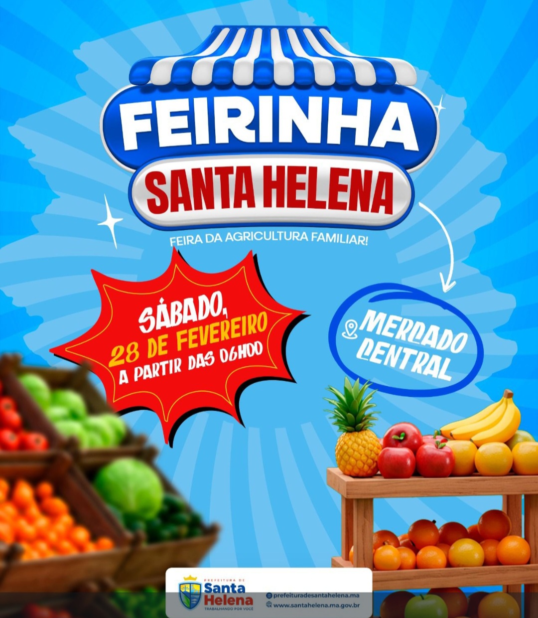 No momento, você está visualizando 🍎 *É AMANHÃ, DIA DE FEIRA!*  *A Feirinha Santa Helena acontece neste sábado, às 6h, no Mercado Central, com produtos frescos da agricultura familiar e preços acessíveis, fortalecendo a economia local.*
