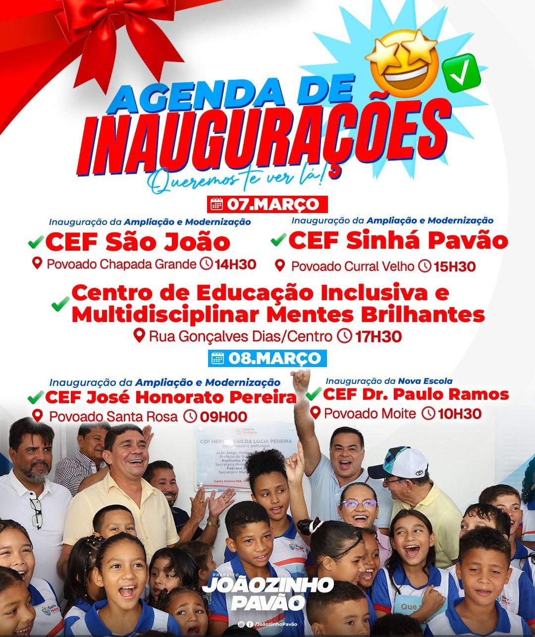 Leia mais sobre o artigo *O desespero da oposição:* *enquanto reclamam no WhatsApp, Joãozinho Pavão inaugura mais obras em Santa Helena*