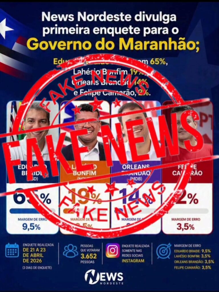 Leia mais sobre o artigo *Mais uma fake news sendo disseminada de forma criminosa nas redes sociais, com o objetivo de confundir a população e influenciar a opinião pública.*