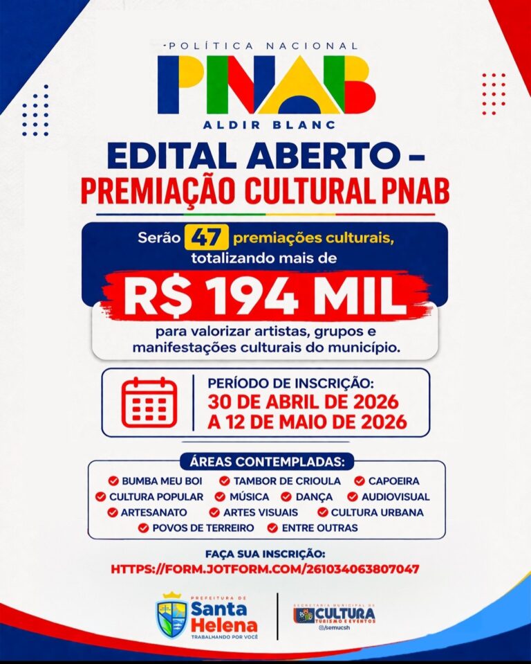 Leia mais sobre o artigo 🎭 *Inscrições abertas para a PNAB!*  *Em caso de dúvidas ou dificuldades no processo de inscrição, procure a Secretaria Municipal de Cultura, das 8h às 13h, onde a equipe está disponível para orientar e auxiliar os interessados em todas as etapas.*