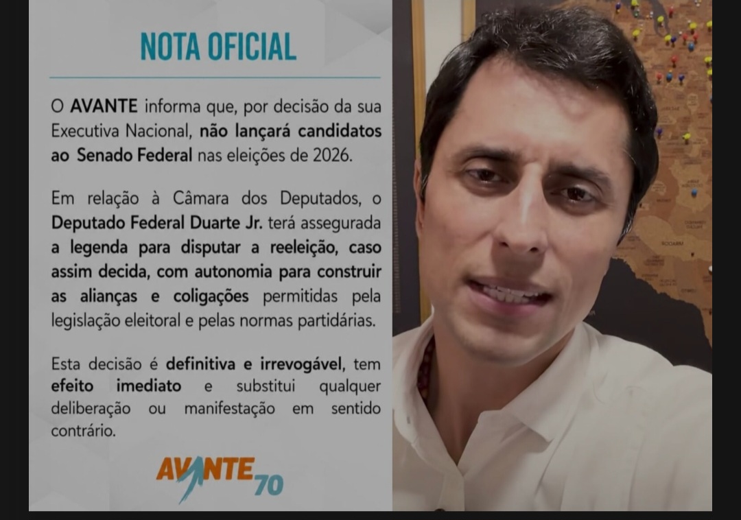 Leia mais sobre o artigo *AVANTE CONFIRMA RETIRADA DEFINITIVA DA PRÉ-CANDIDATURA DE DUARTE JÚNIOR AO SENADO*