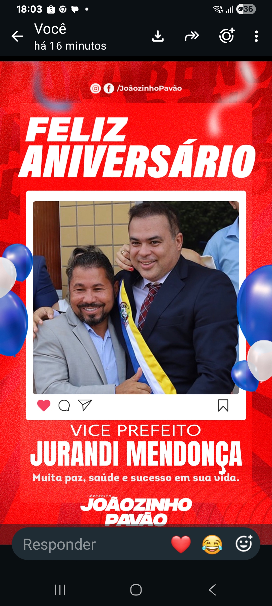 No momento, você está visualizando 🎂 *HOJE O DIA É DELE: PARABÉNS, JURANDI MENDONÇA, VICE-PREFEITO DE SANTA HELENA!*